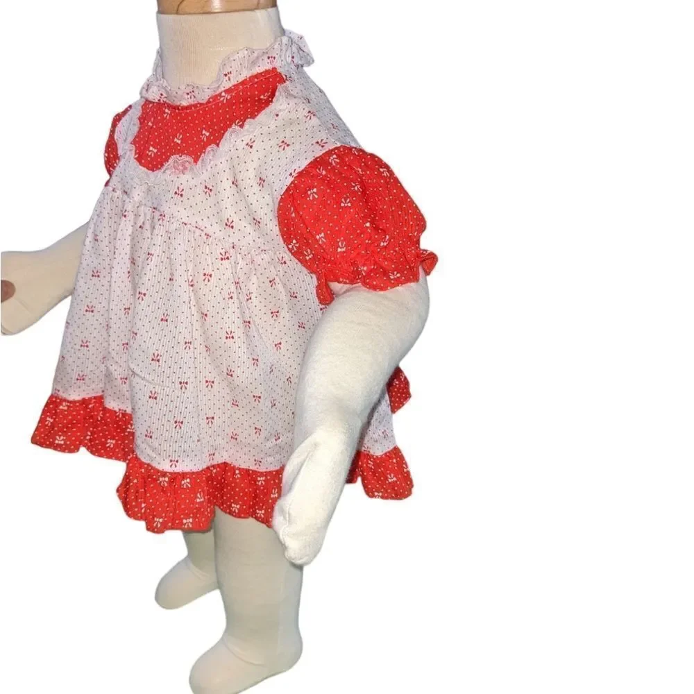 80s Vintage‎ Smocked JCPenney Toddler red & white dress